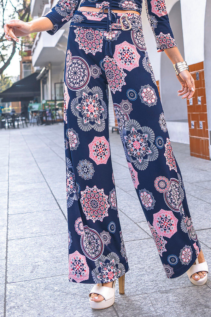 Pantalon Estampado De Flores