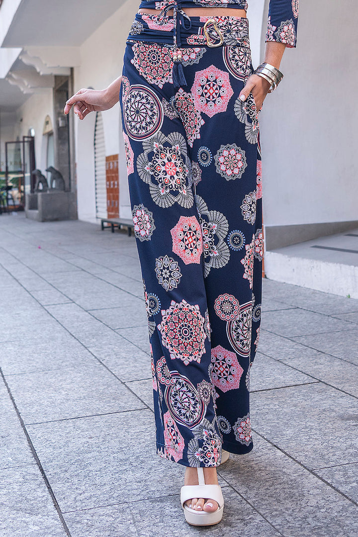 Pantalon Estampado De Flores