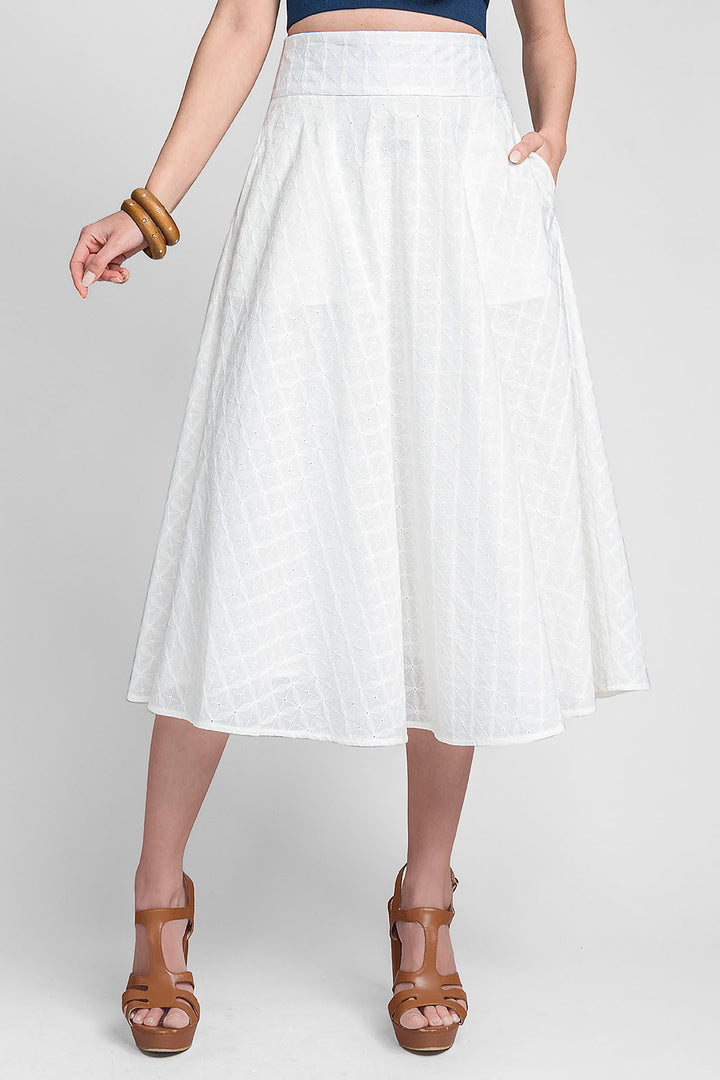 Falda Circular Con Bordado