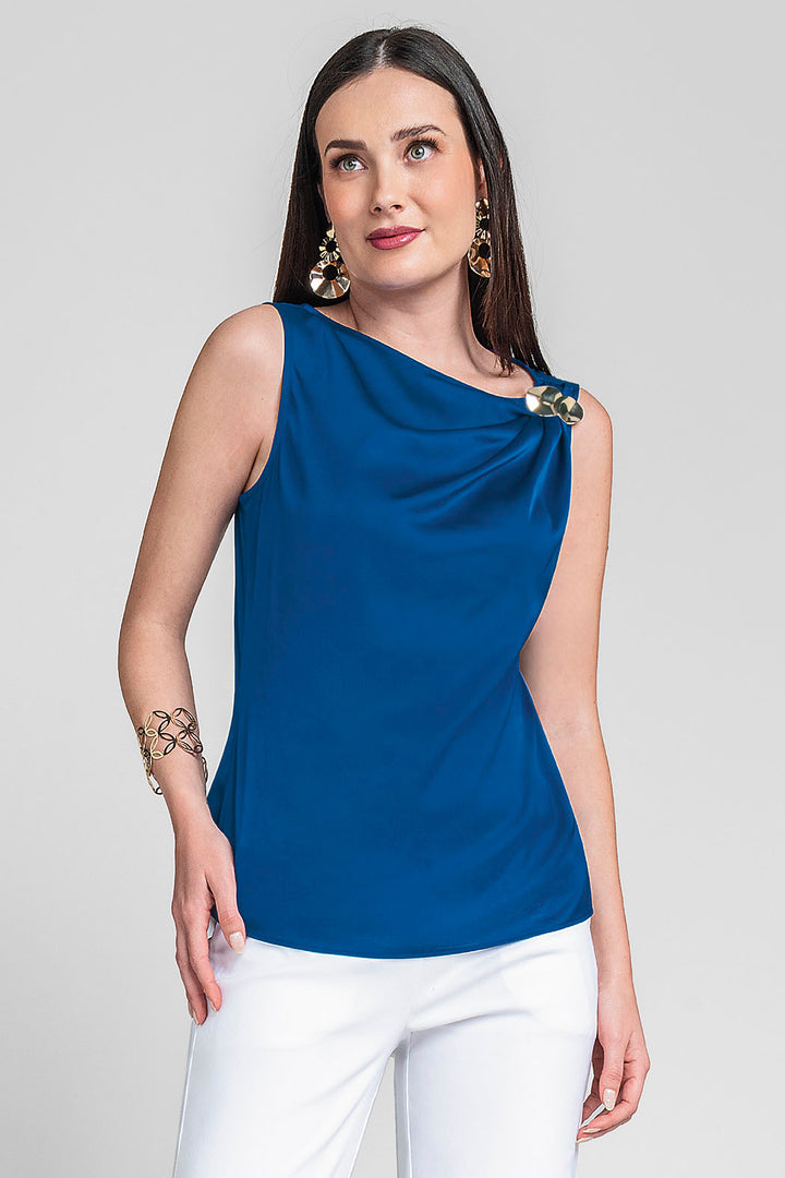 Blusa Sin Mangas Con Detalle En Hombro
