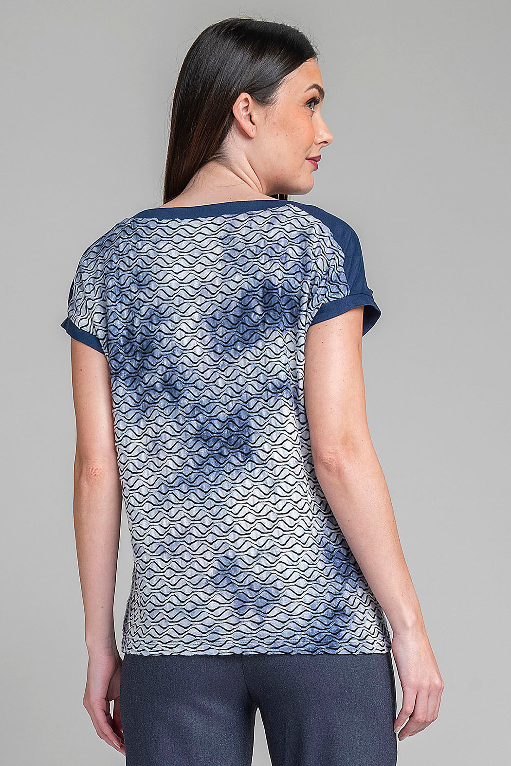 Blusa De Manga Corta Con Estampado