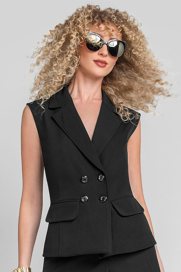 Chaleco Con Solapa Y Botones