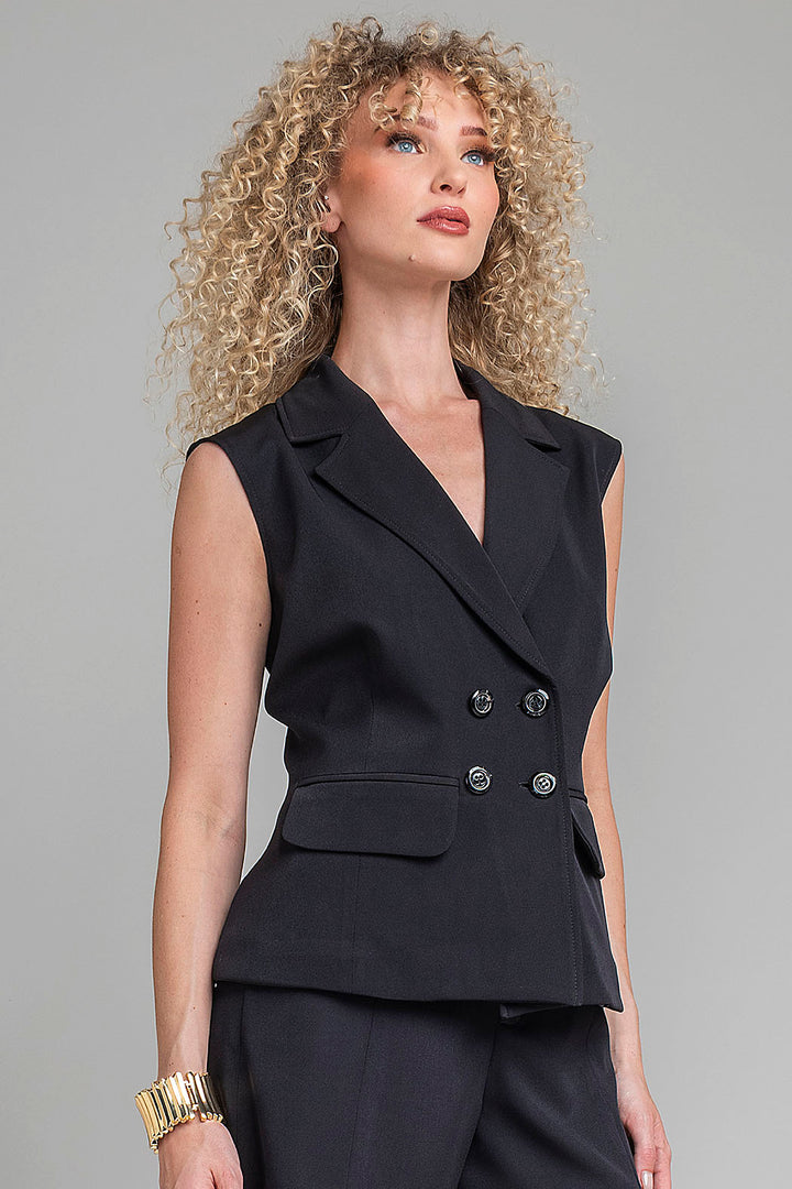 Chaleco Con Solapa Y Botones