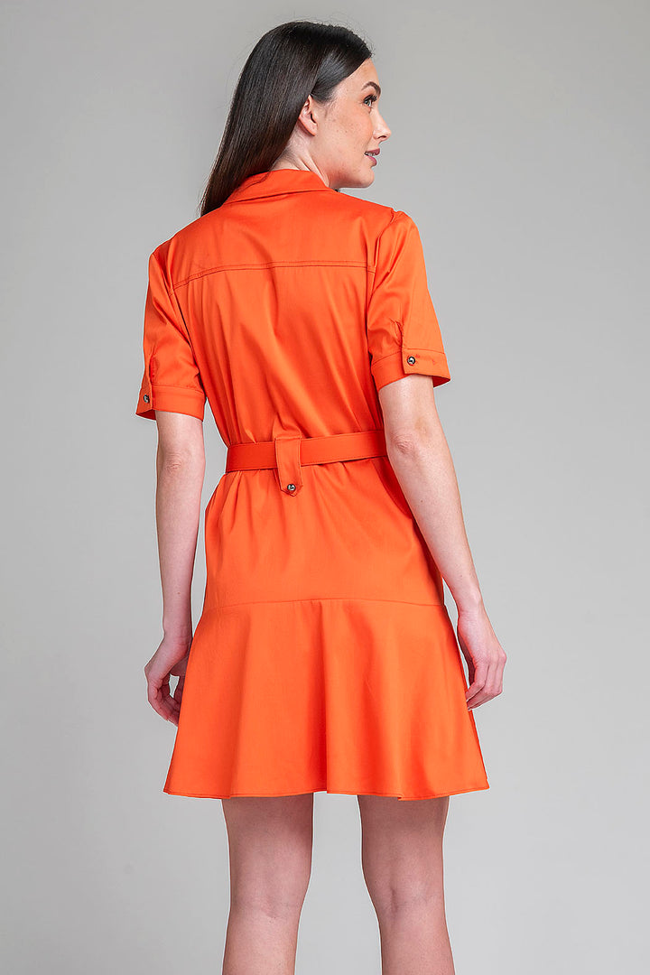 Vestido De Manga Corta Y Botones Al Frente