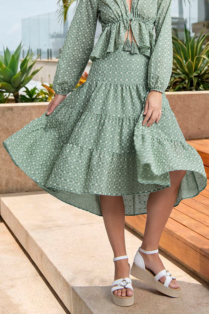 Falda Campirana Con Estampado Floral