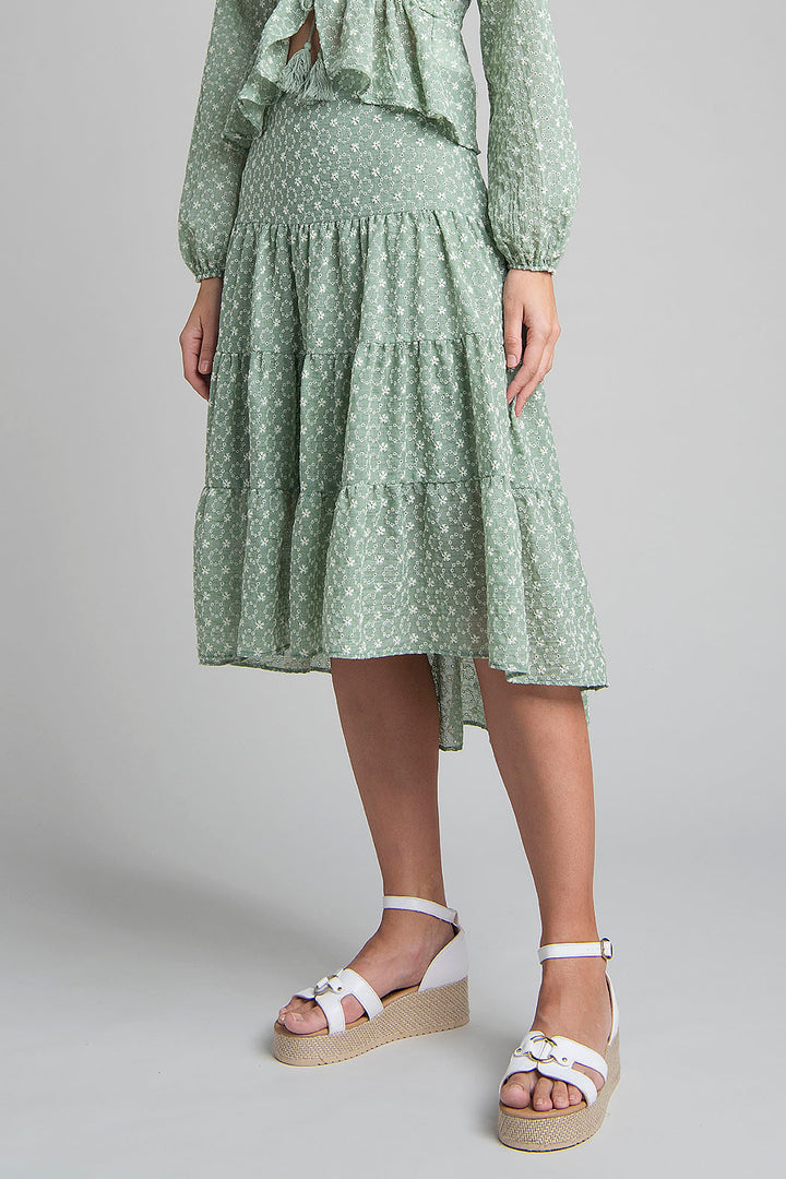 Falda Campirana Con Estampado Floral