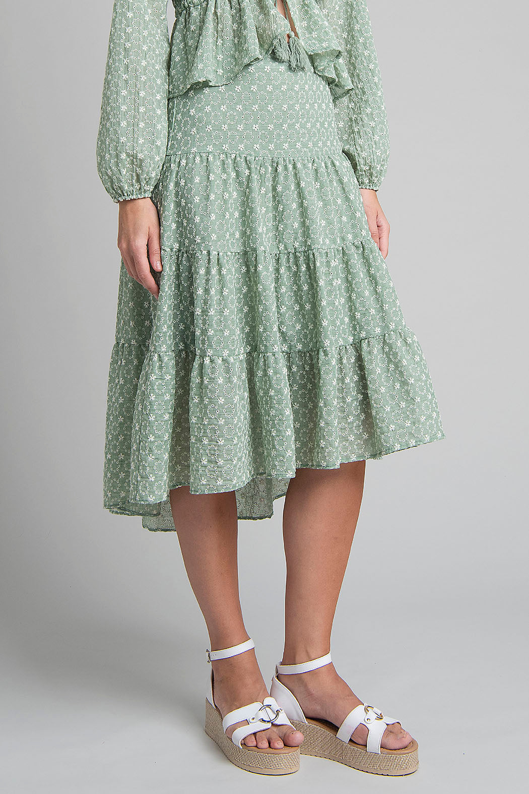 Falda Campirana Con Estampado Floral