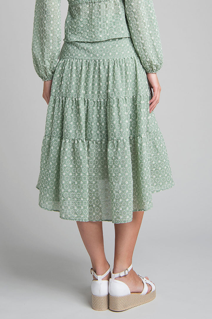 Falda Campirana Con Estampado Floral