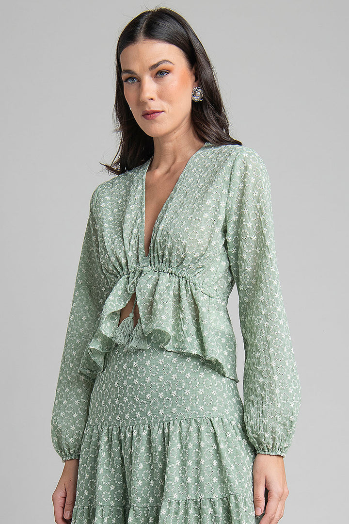 Blusa De Escote V Con Jareta