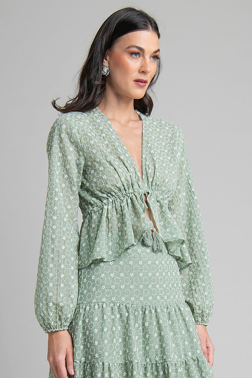 Blusa De Escote V Con Jareta