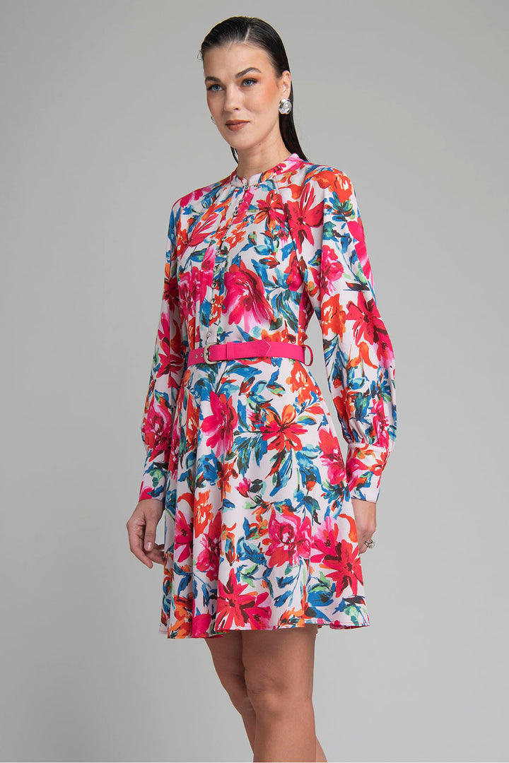 Vestido Estampado Con Manga Larga