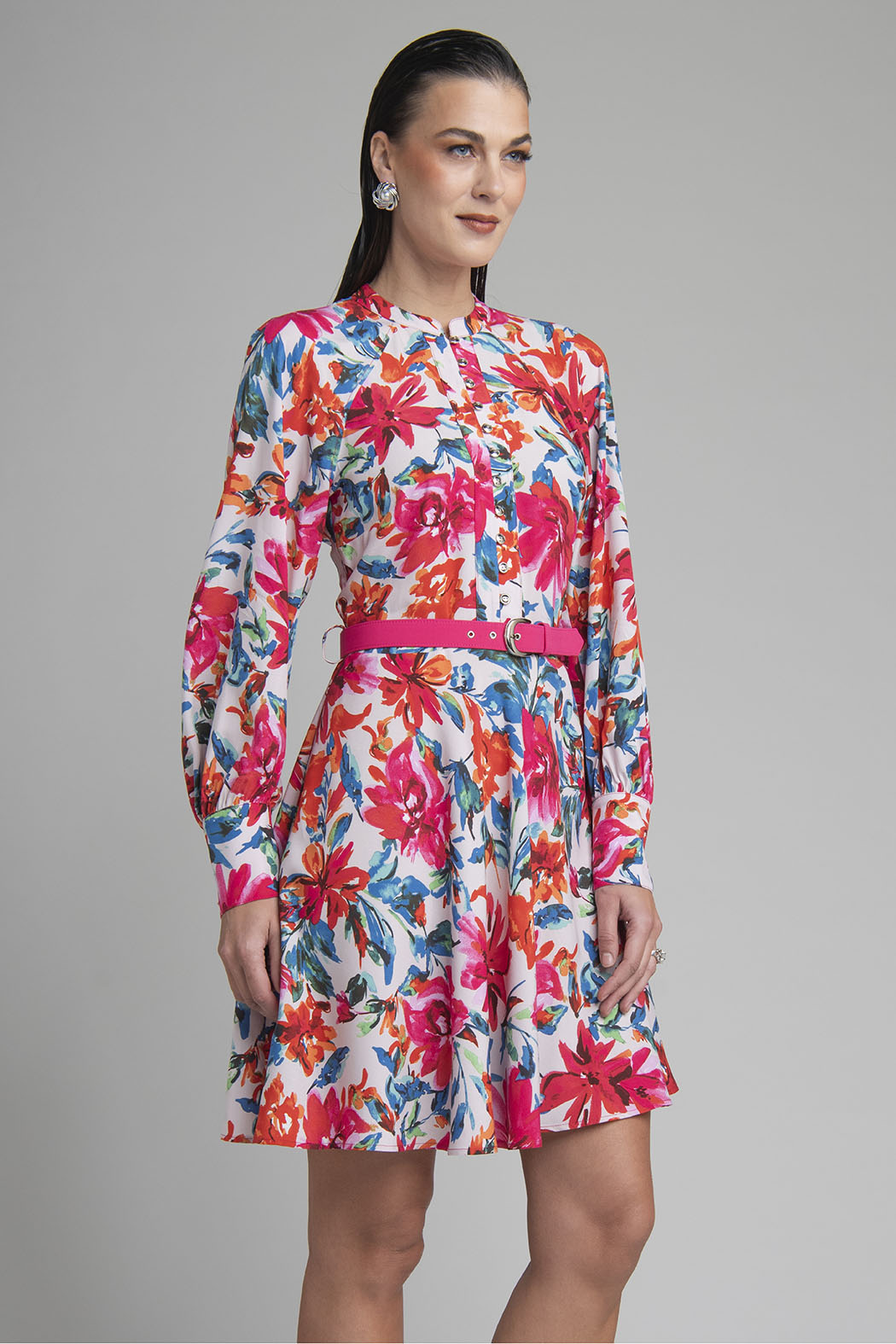 Vestido Estampado Con Manga Larga