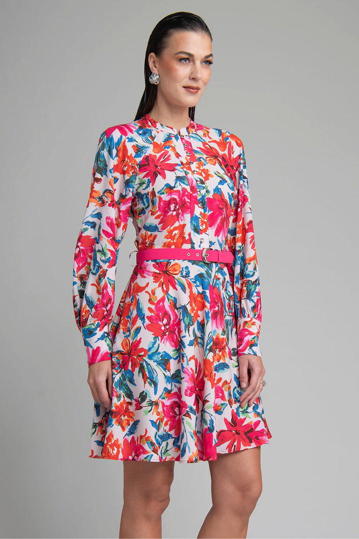 Vestido Estampado Con Manga Larga