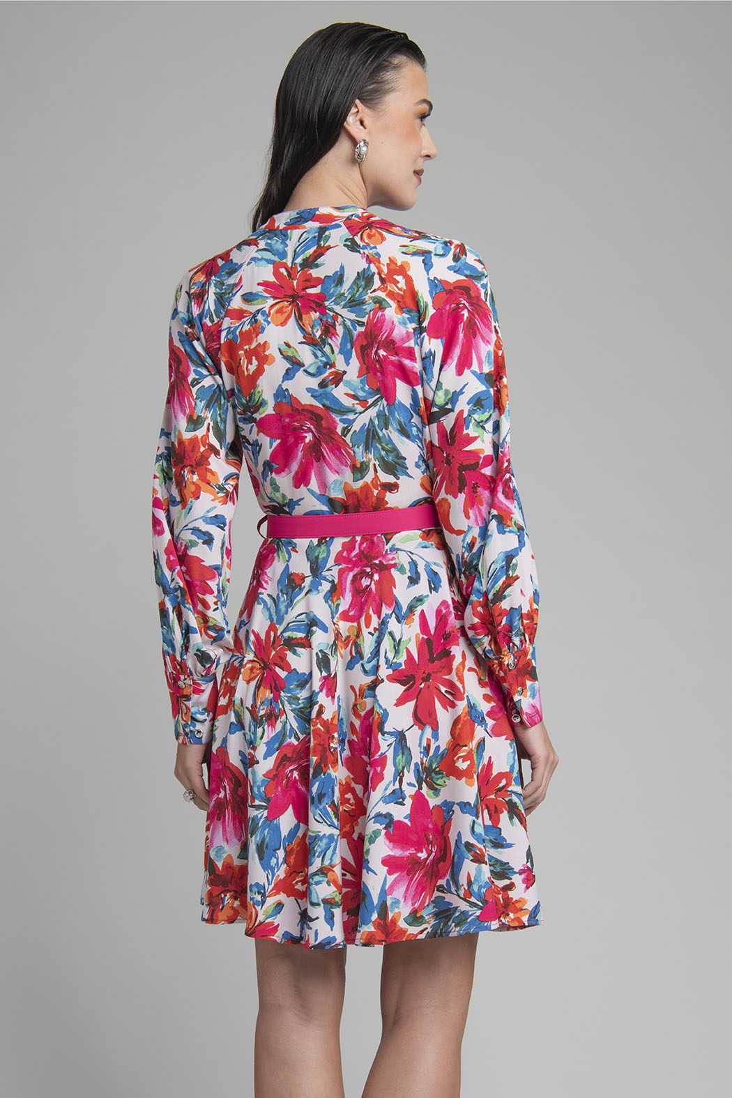Vestido Estampado Con Manga Larga