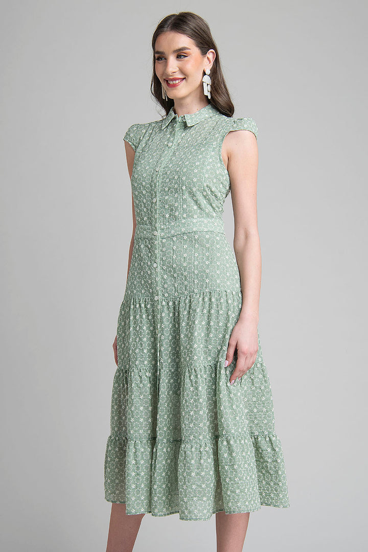 Vestido Campirano Con Botones Al Frente