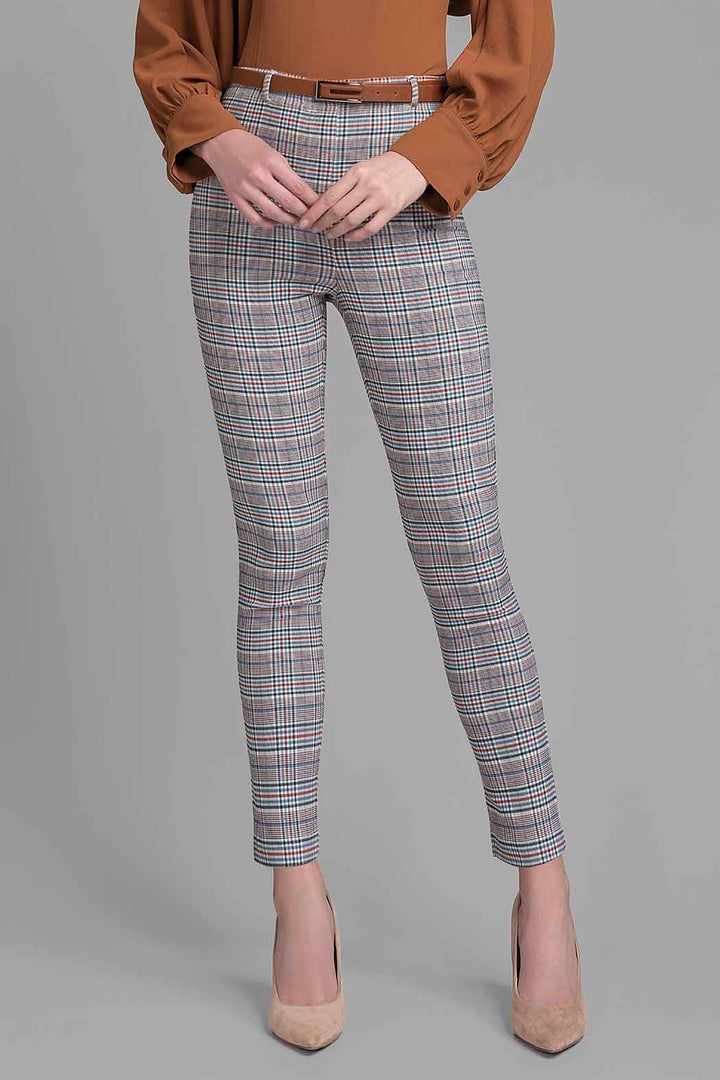 Pantalon Con Estampado De Cuadros