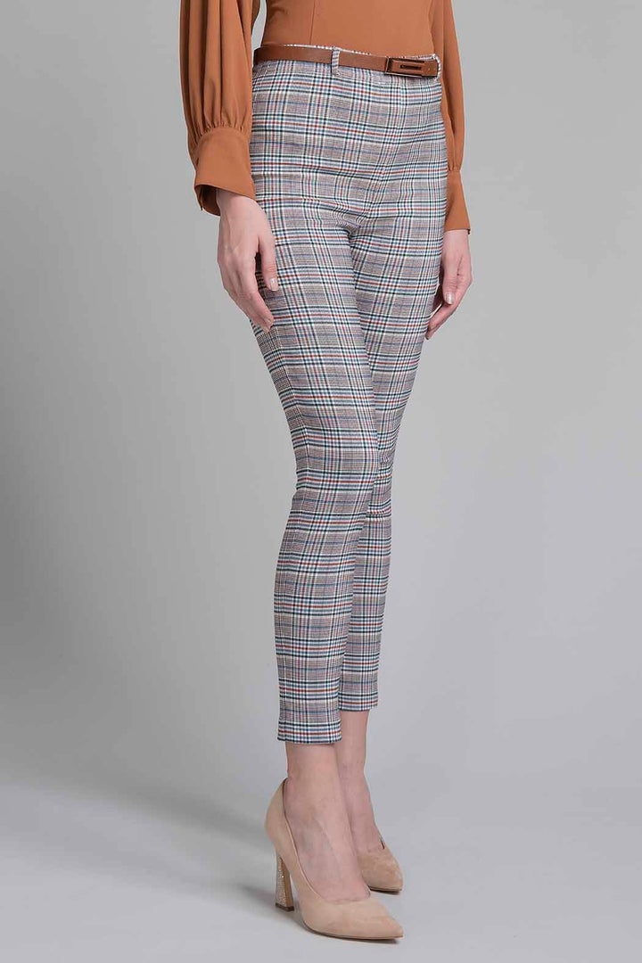 Pantalon Con Estampado De Cuadros