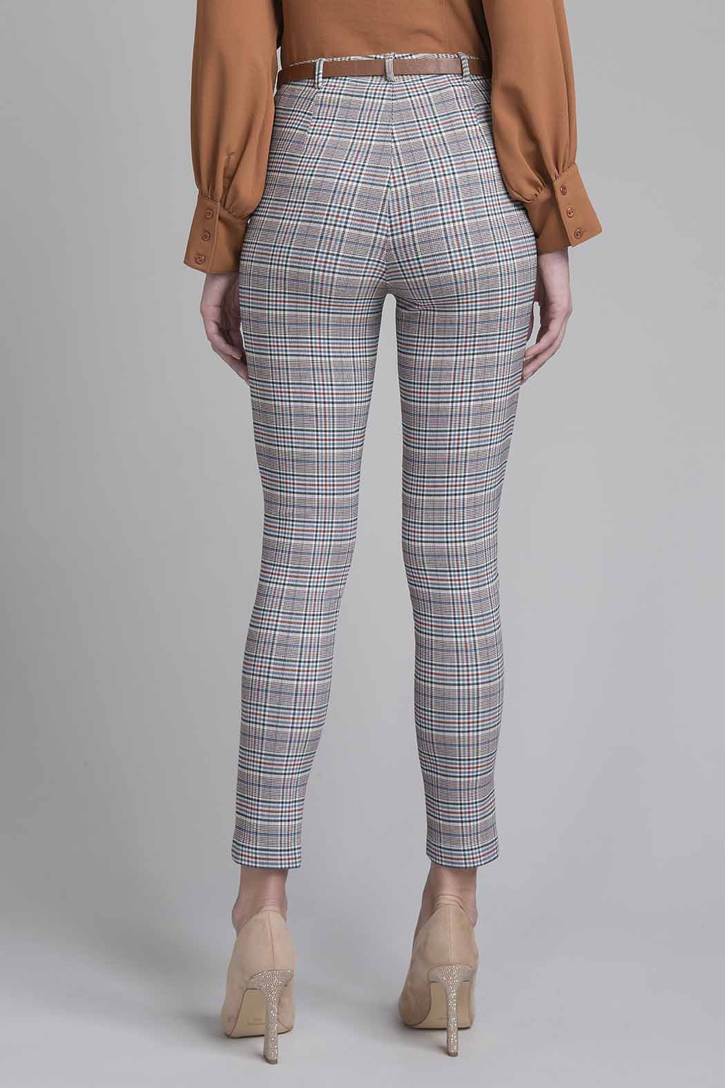 Pantalon Con Estampado De Cuadros