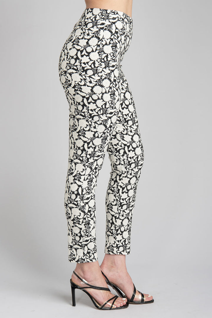 Pantalon Estampado Floral Cintura Media Y Corte Skinny