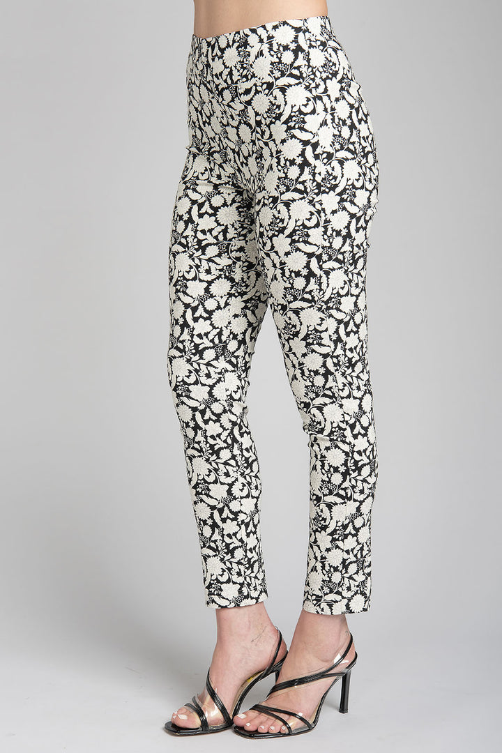 Pantalon Estampado Floral Cintura Media Y Corte Skinny