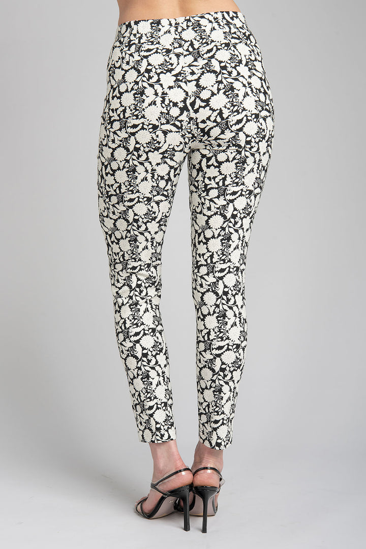 Pantalon Estampado Floral Cintura Media Y Corte Skinny