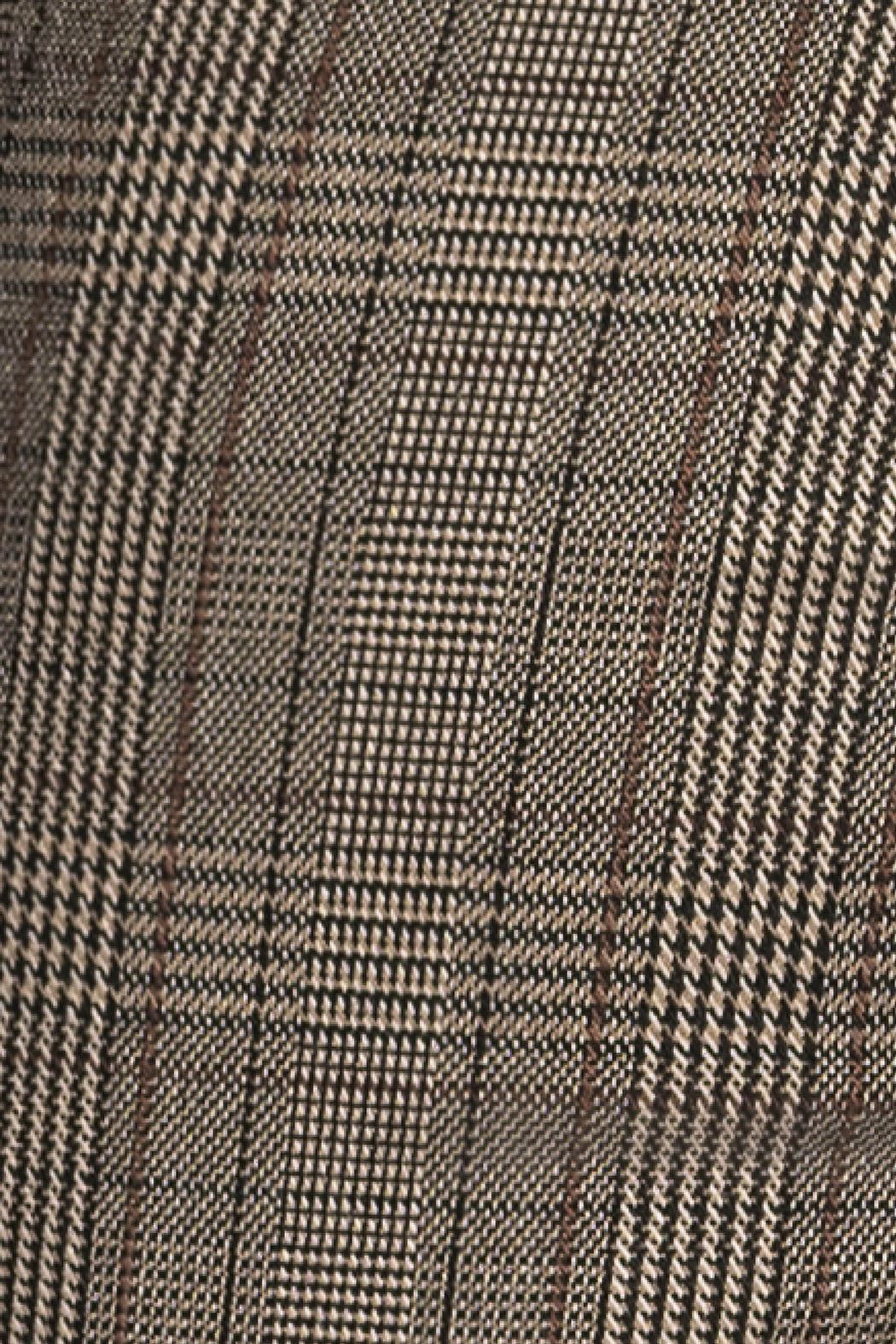 Pantalon Corte Recto De Cuadros Con Cinturon