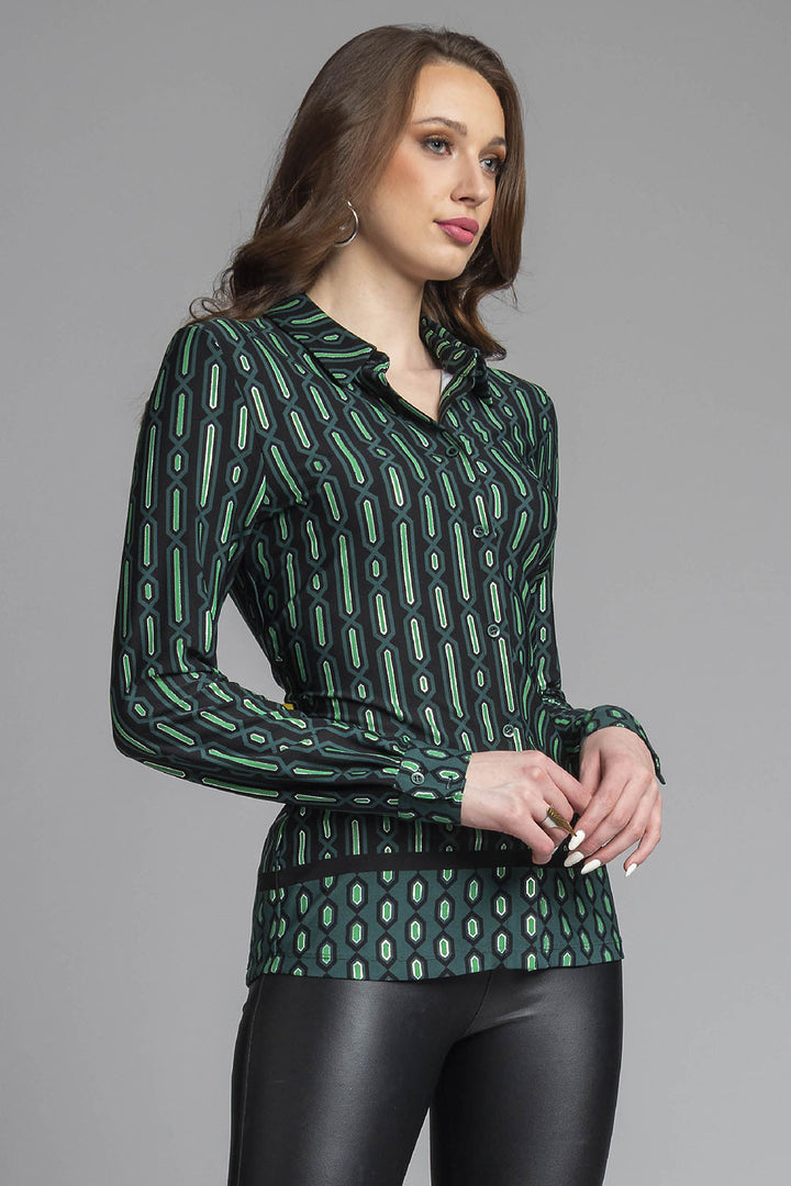 Blusa Camisera Manga Larga Estampada