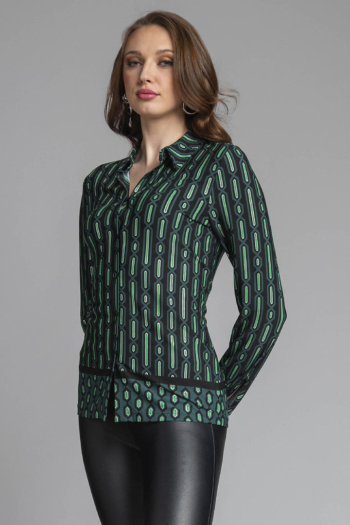 Blusa Camisera Manga Larga Estampada