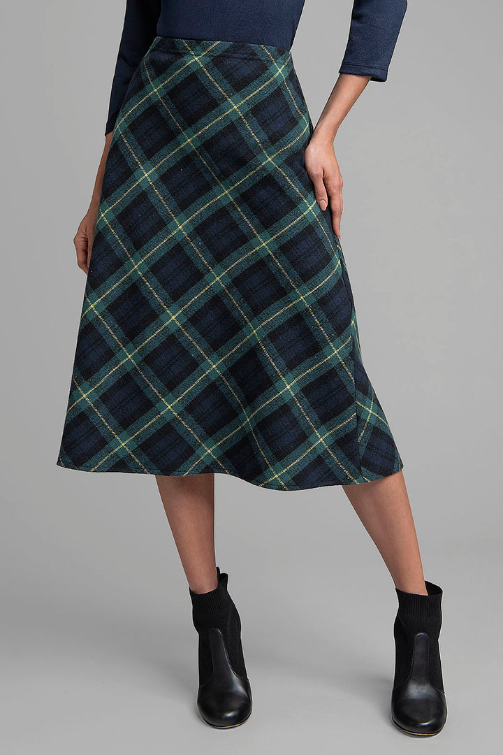 Falda Larga Con Estampado De Cuadros