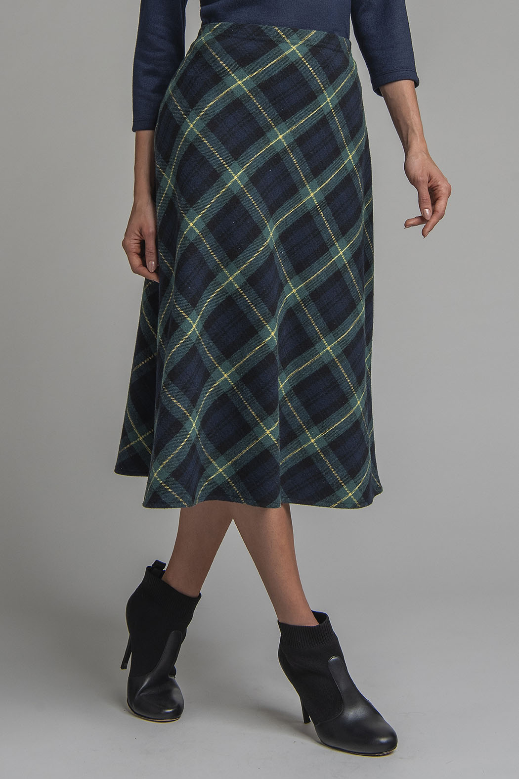 Falda Larga Con Estampado De Cuadros