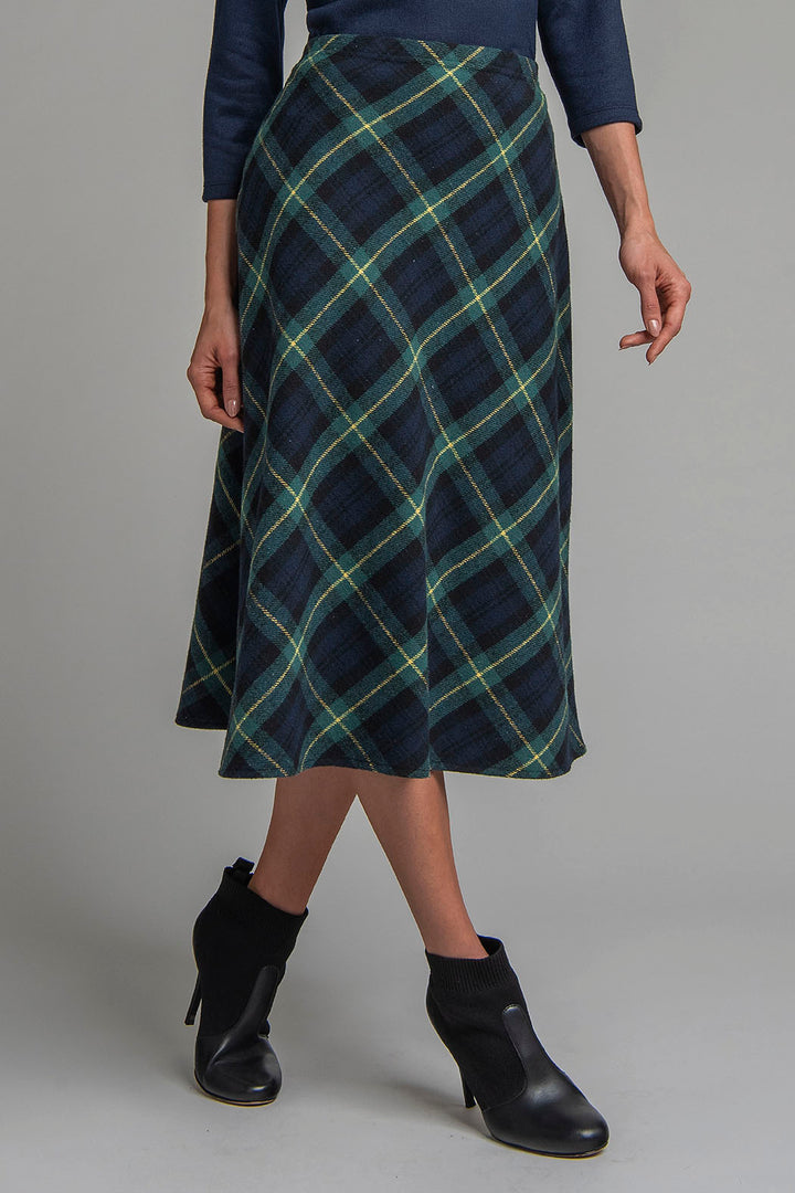 Falda Larga Con Estampado De Cuadros