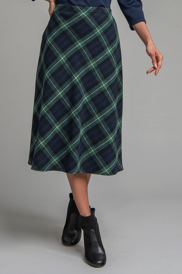 Falda Larga Con Estampado De Cuadros