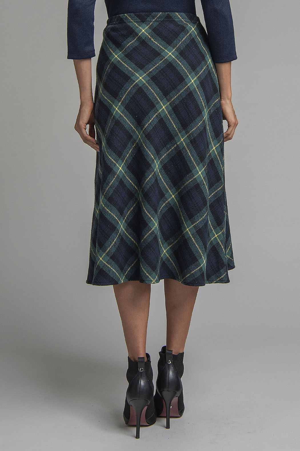 Falda Larga Con Estampado De Cuadros