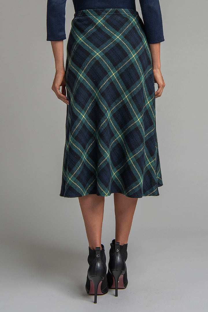Falda Larga Con Estampado De Cuadros