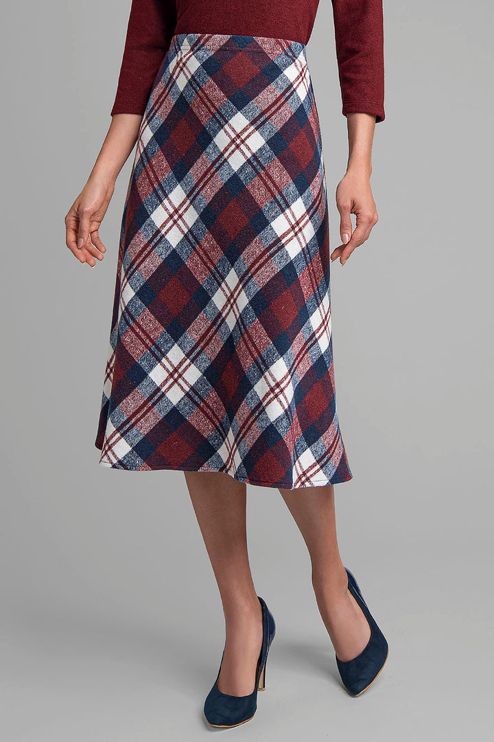 Falda Larga Con Estampado De Cuadros