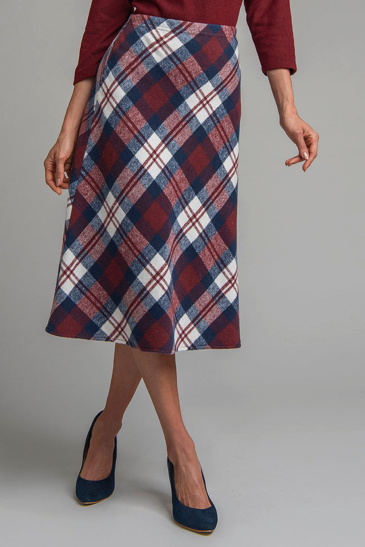 Falda Larga Con Estampado De Cuadros