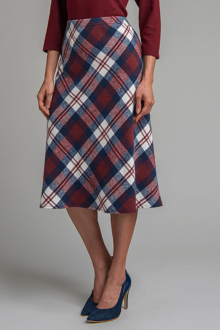 Falda Larga Con Estampado De Cuadros