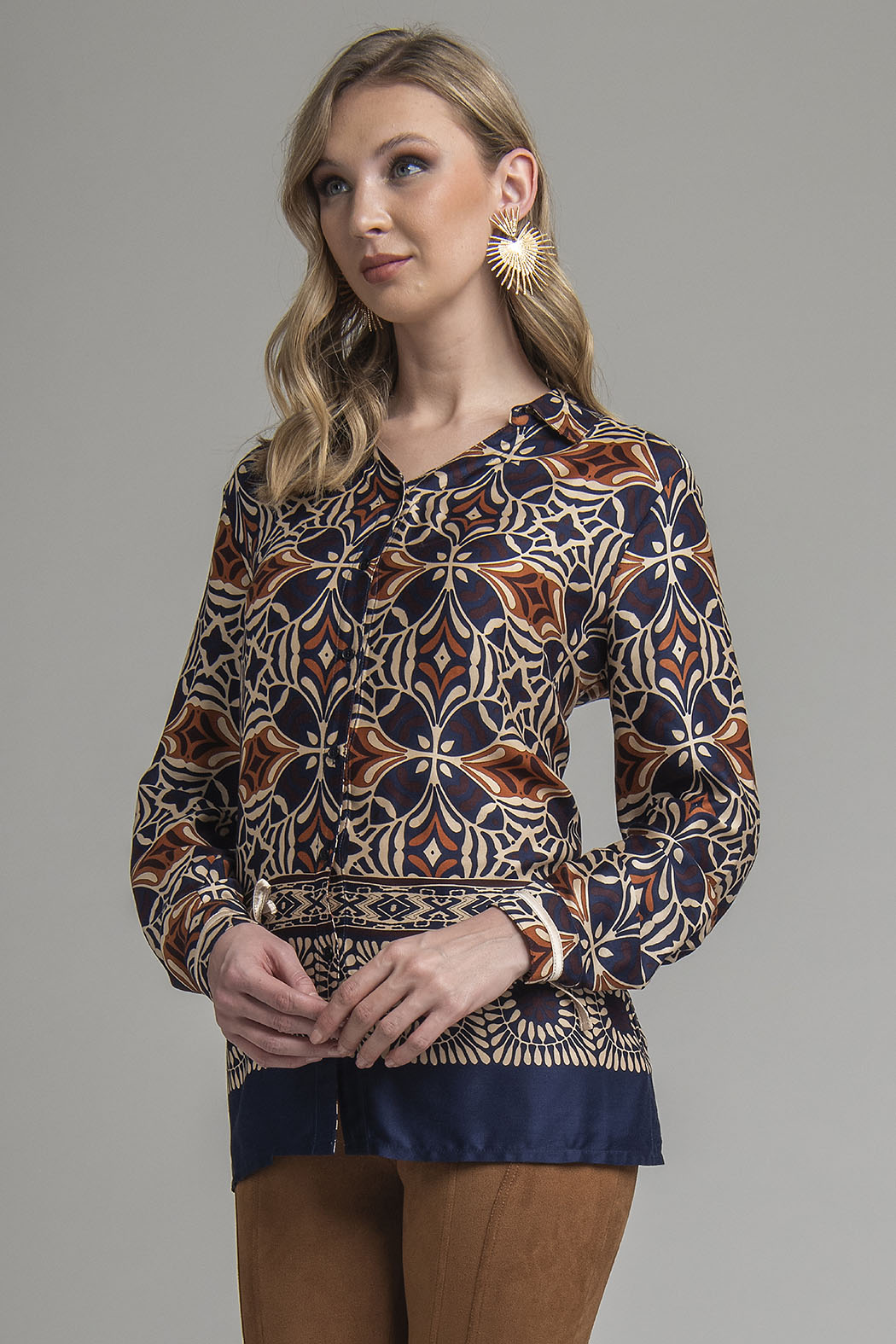 Blusa De Manga Larga Estampada