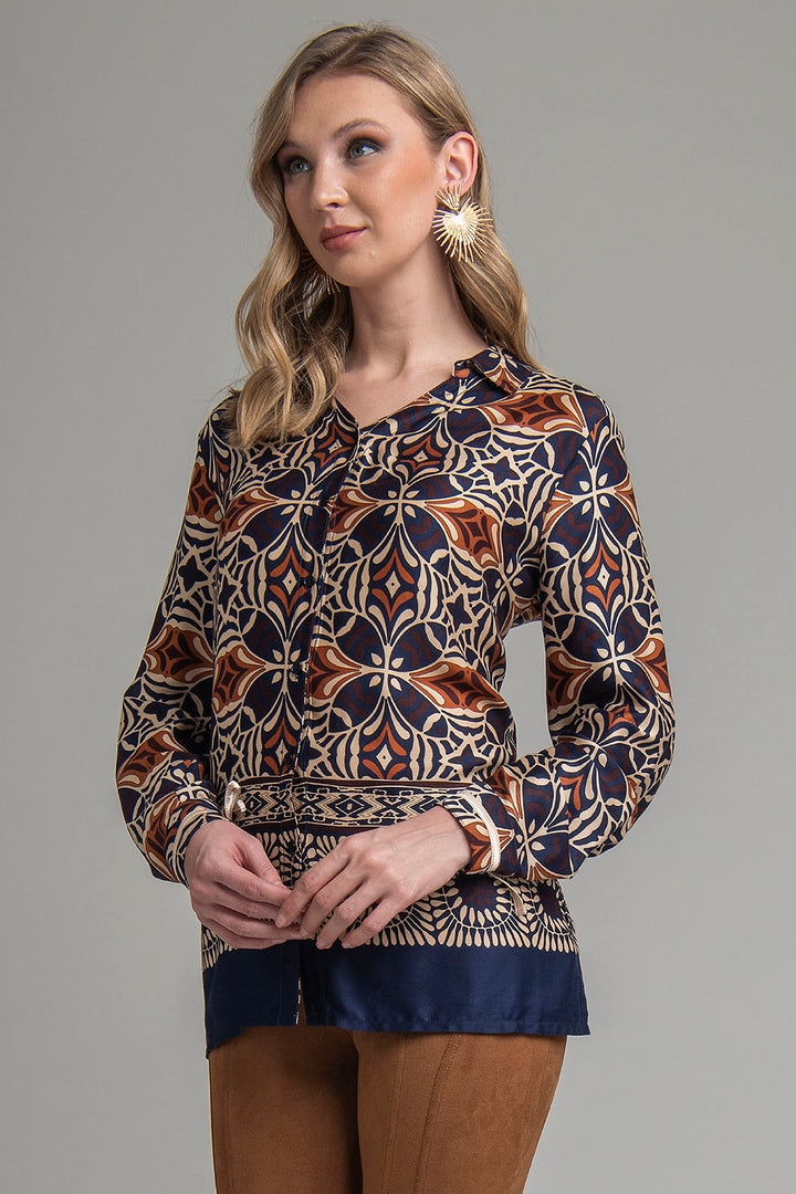 Blusa De Manga Larga Estampada