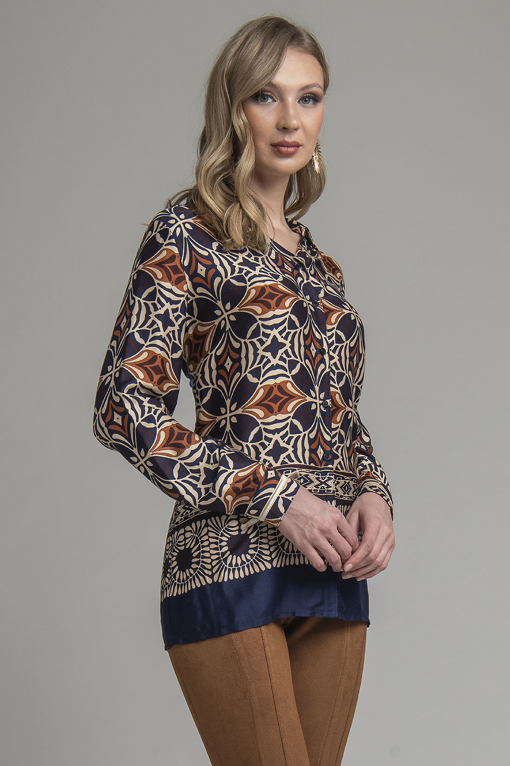 Blusa De Manga Larga Estampada