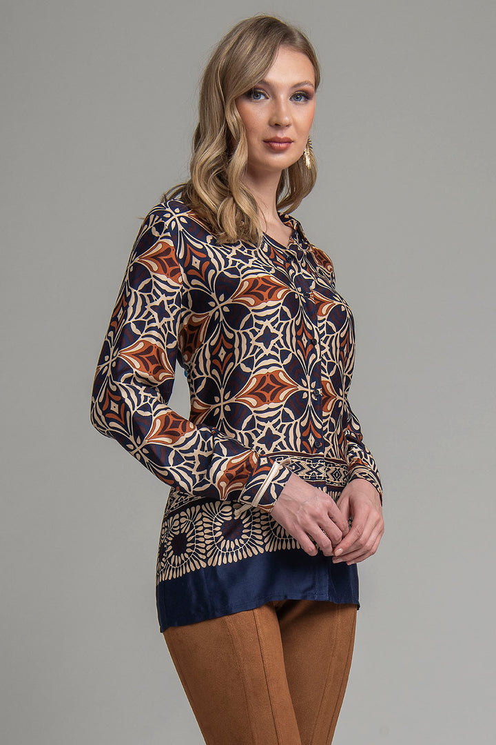 Blusa De Manga Larga Estampada