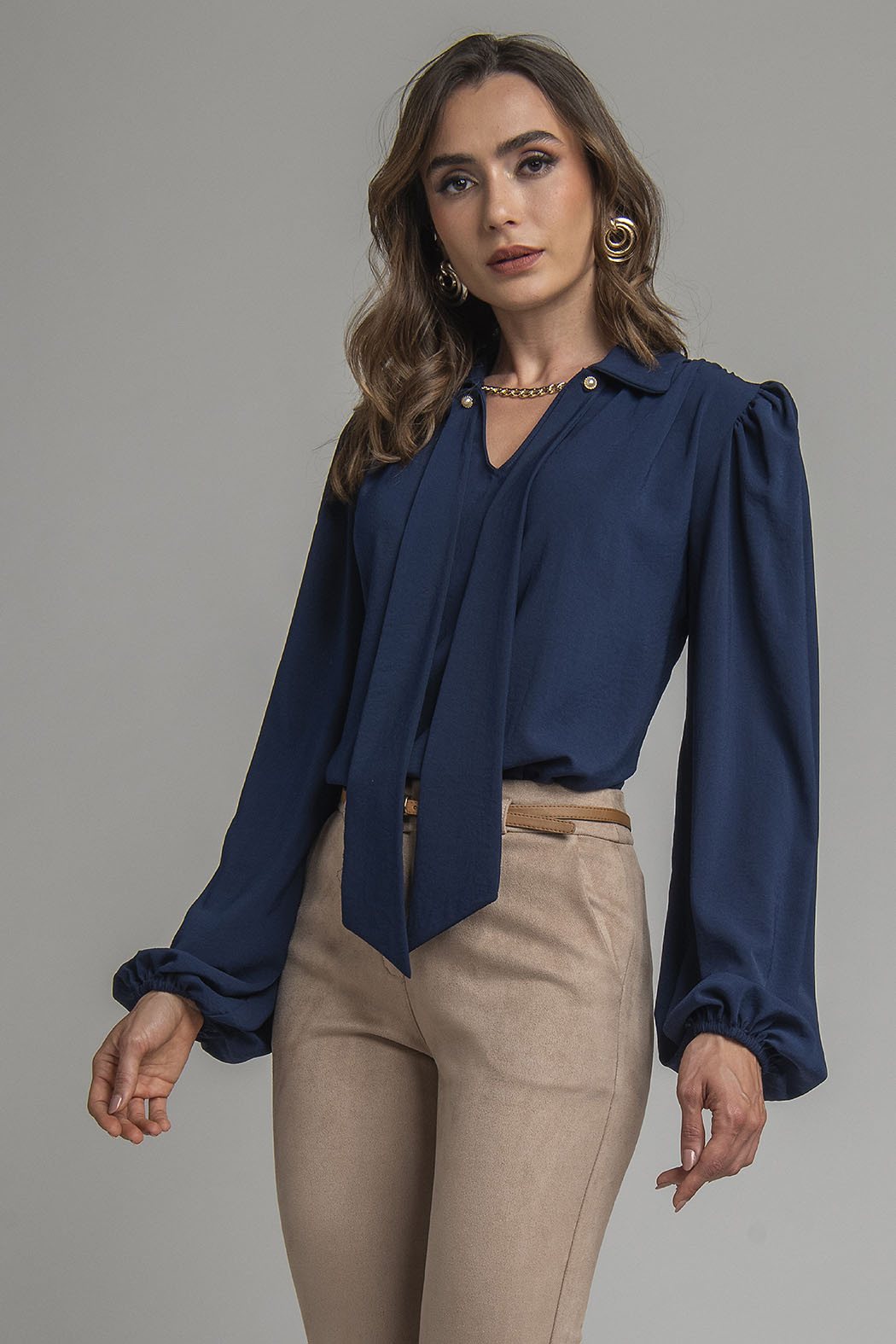 Blusa Lisa De Manga Larga