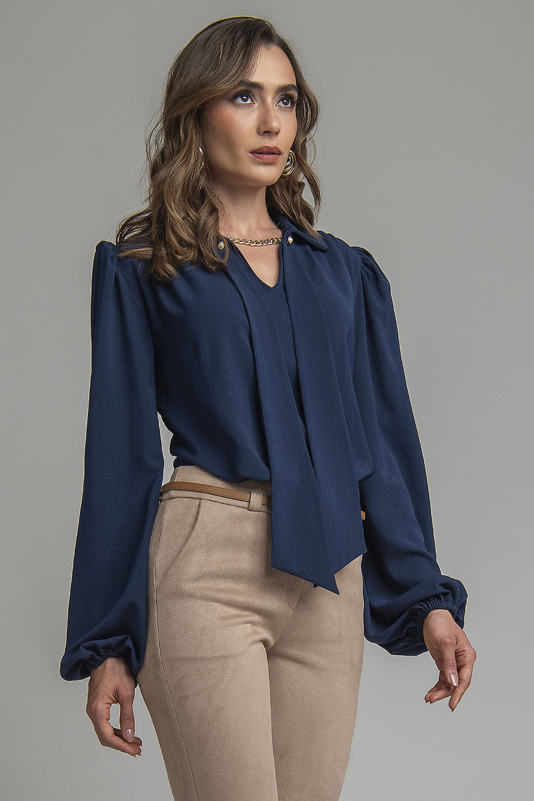 Blusa Lisa De Manga Larga
