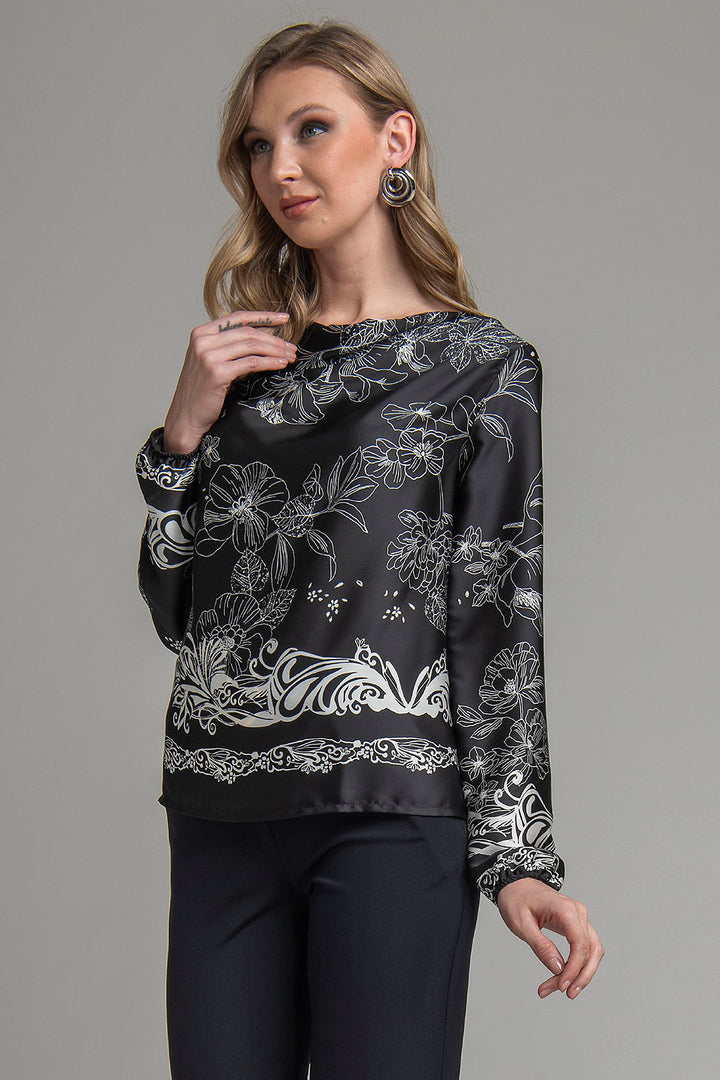 Blusa Estampada De Manga Larga