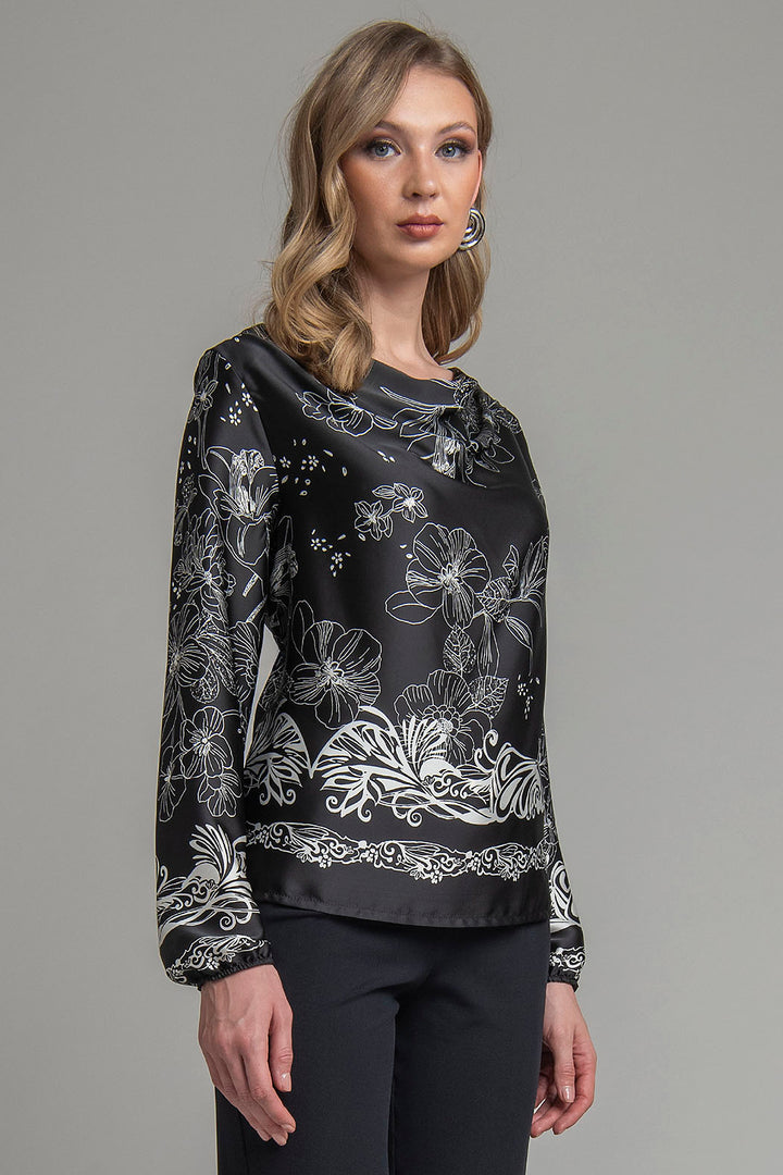 Blusa Estampada De Manga Larga