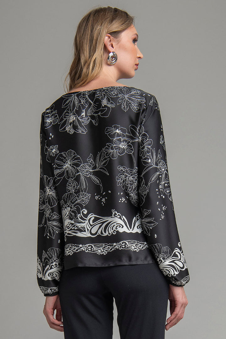 Blusa Estampada De Manga Larga