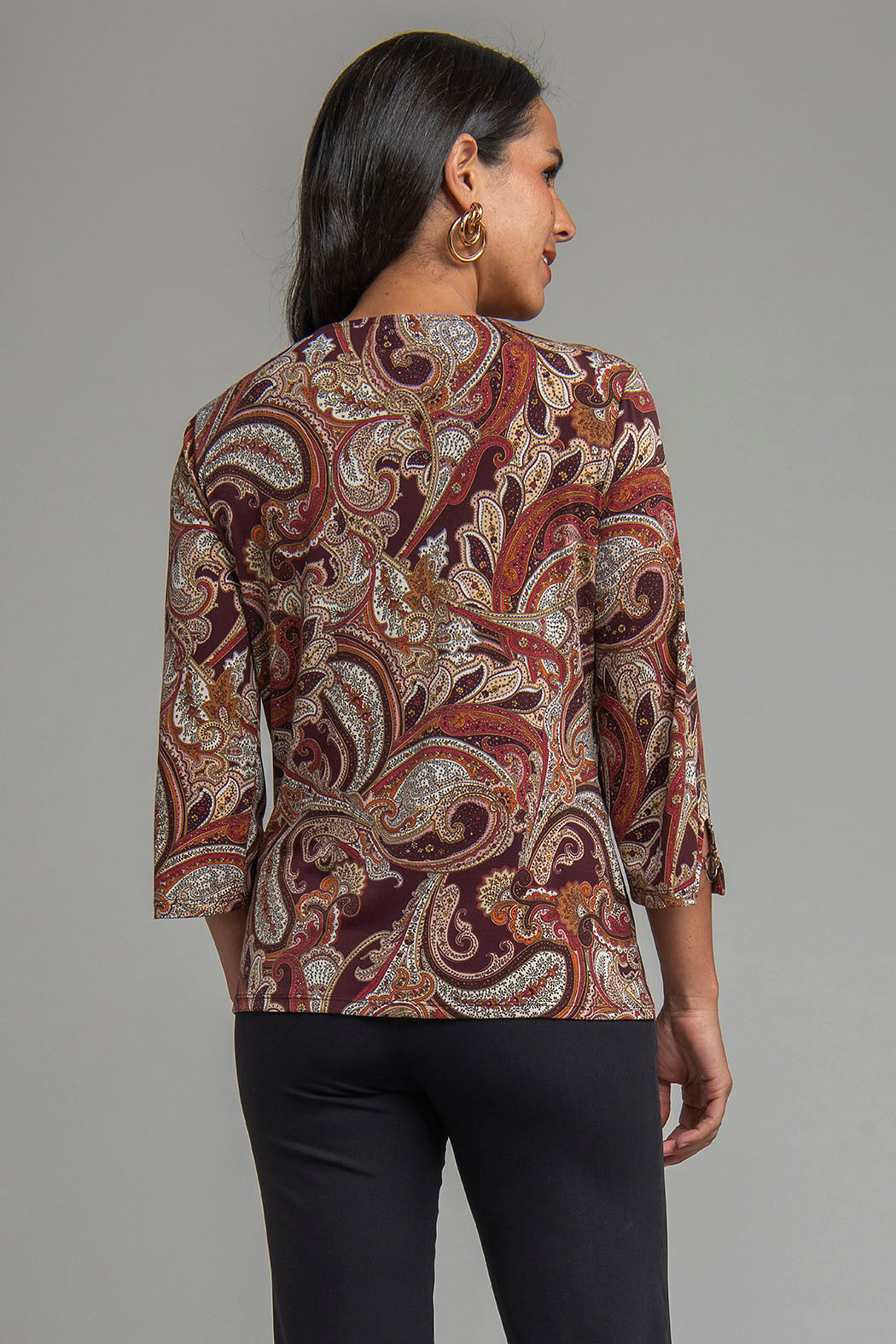 Blusa Con Escote En V Y Mangas Con Herraje