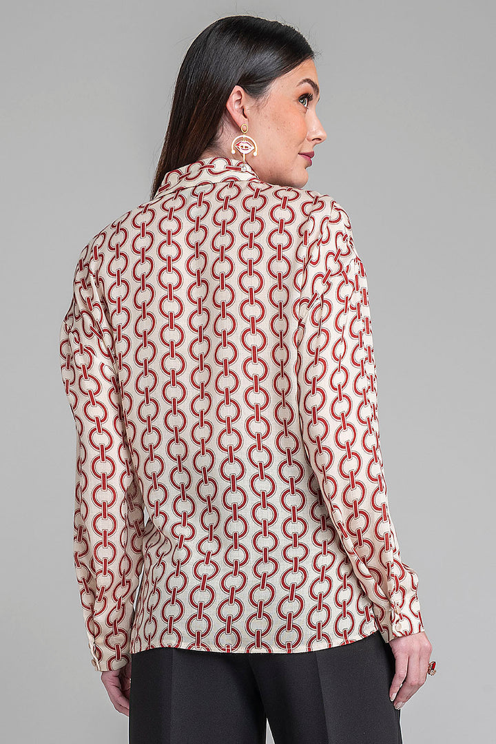 Camisa De Manga Larga Con Estampado