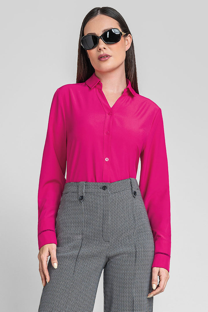 Blusa Camisera Con Manga Larga