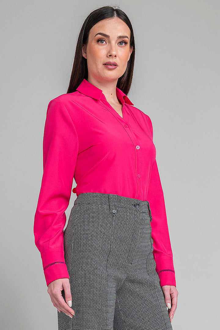 Blusa Camisera Con Manga Larga